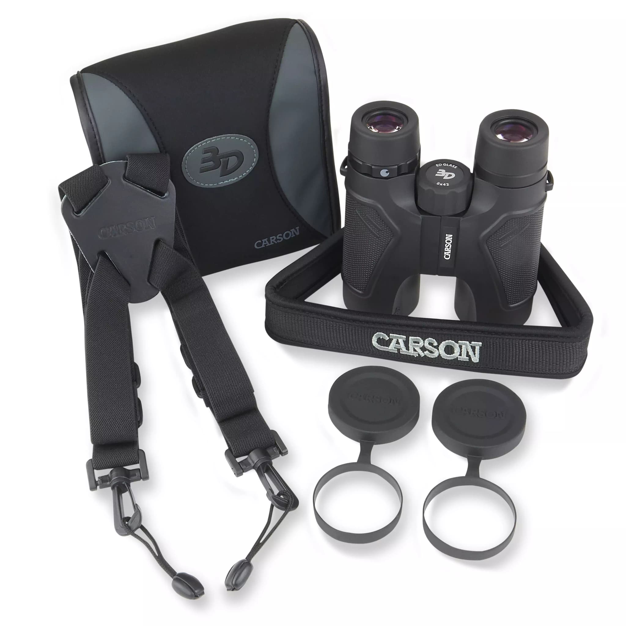 Carson VX Series 10x42 mm Full Size Waterproof High-Power Binoculars, VX-042, Front View